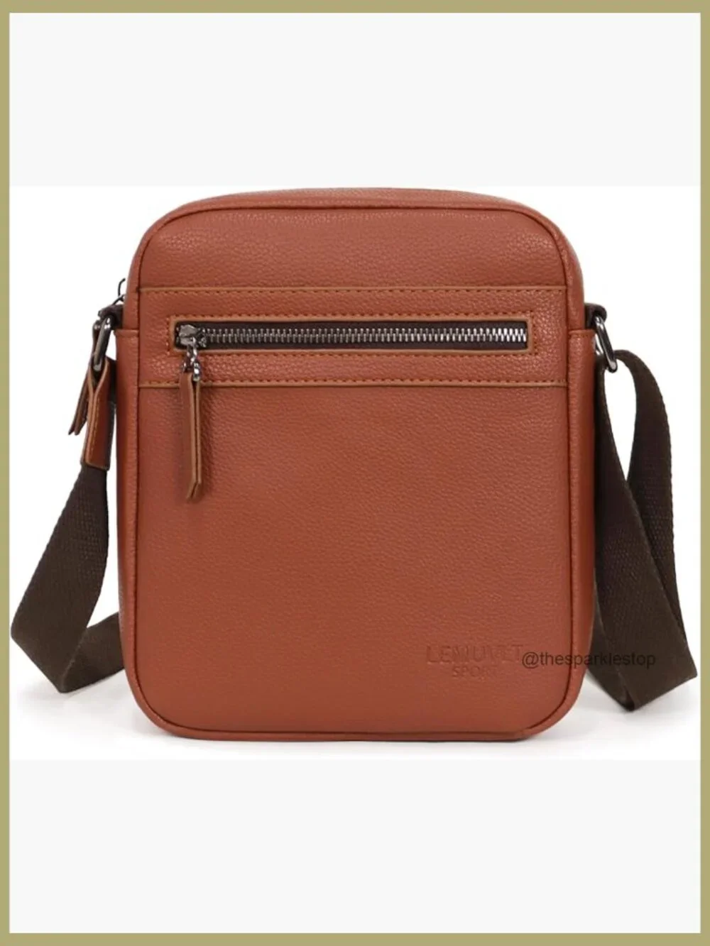 PU Leather Small Crossbody Bag Messenger Sling Purse for Men